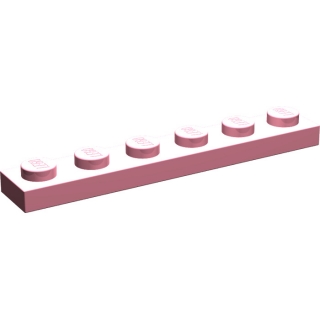 Lego destička 1x6, růžová (366609)